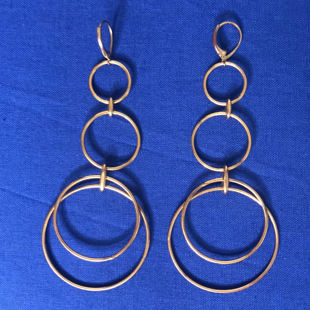 Gold dangley hoop earrings